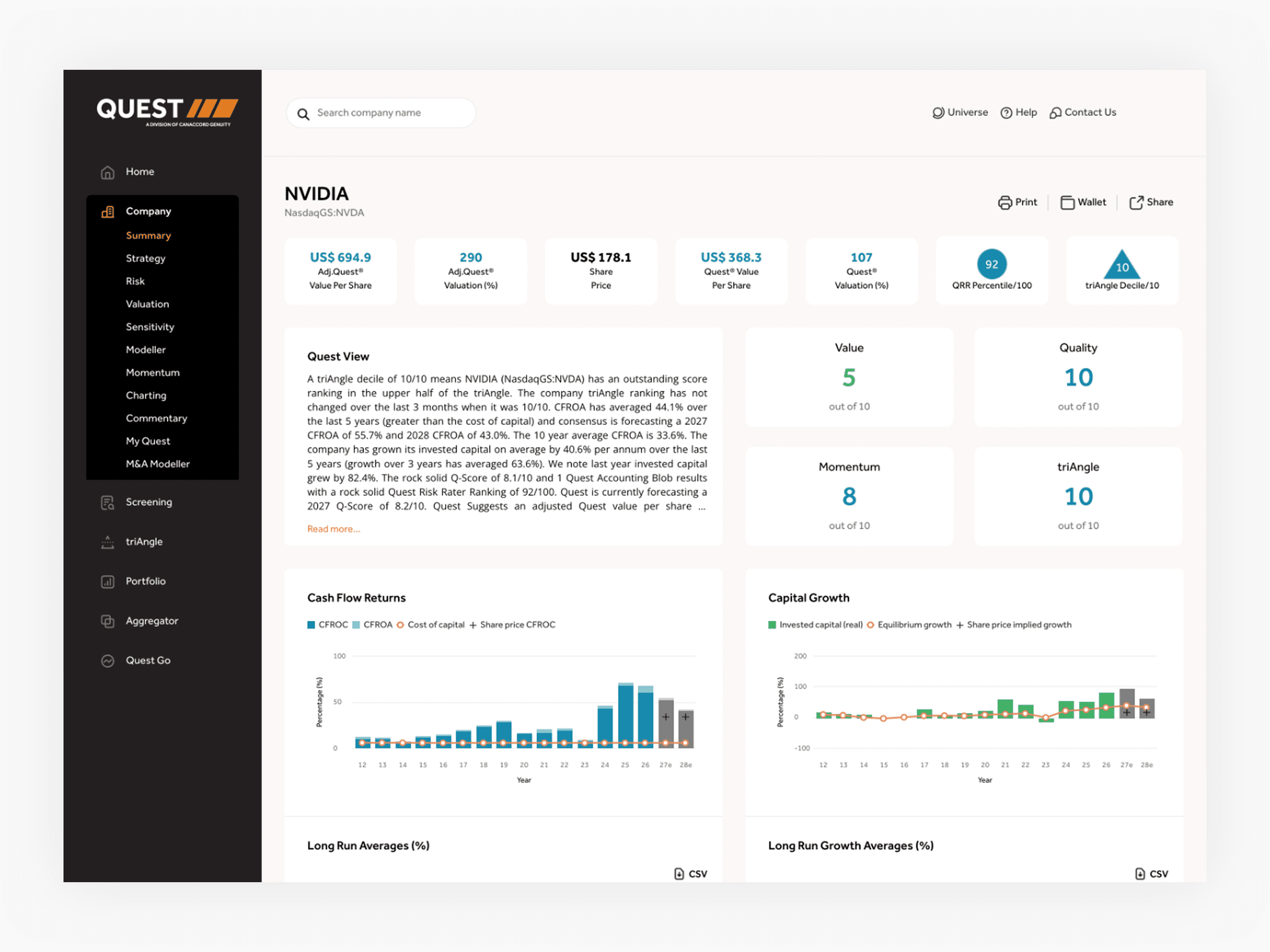 Canaccord Genuity: Quest® — Analytical investment platform for institutional investors — 1 of 2